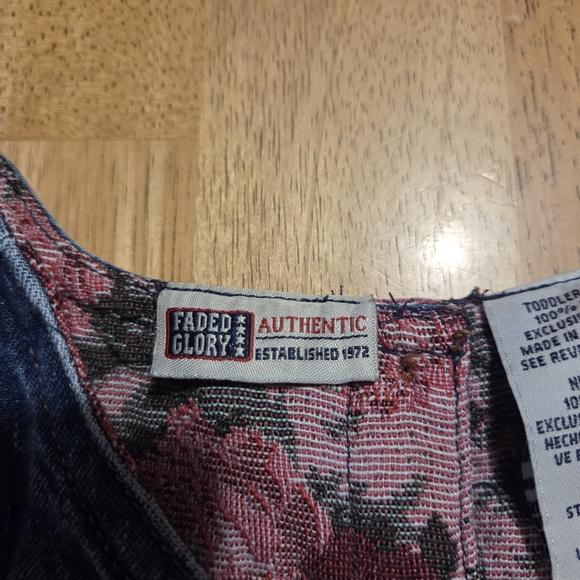 Faded Glory Kids Floral Denim Dress Size 2T - Picture 4 of 9